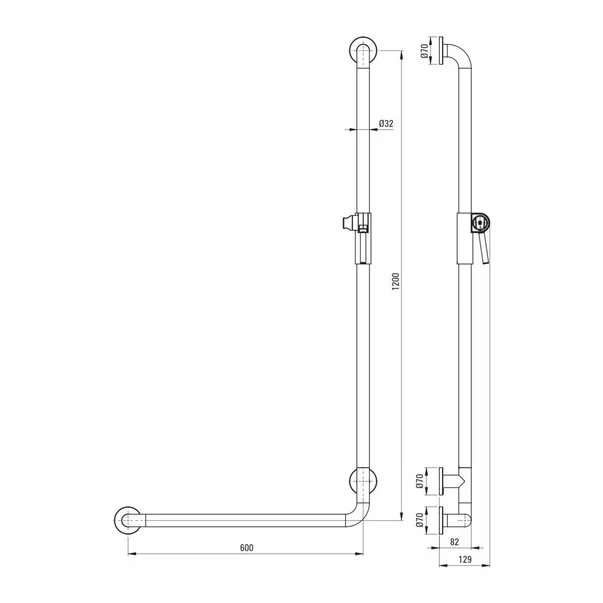 Maner de sustinere unghiular Deante Lehnen Concept Pro 60x120 cm dreapta [2]