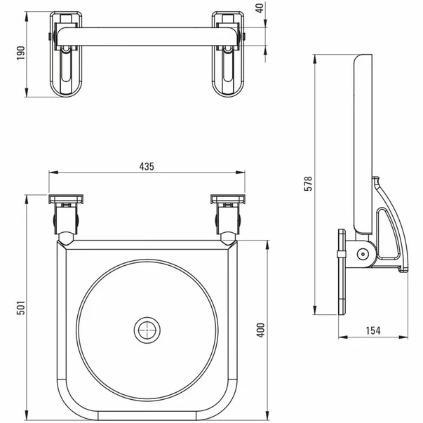 Scaun pentru dus rabatabil antracit Deante Lehnen Concept Pro [2]