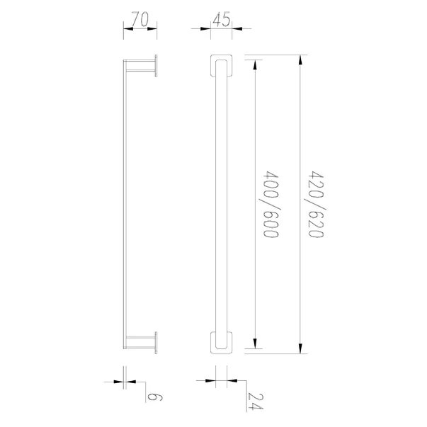 Bara portprosop Omnires Nelson negru mat 62 cm [3]