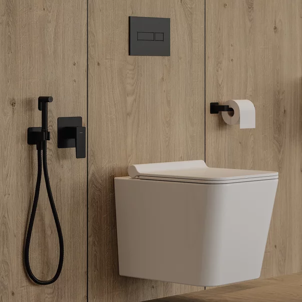 Accesorii toaleta - Suport hartie igienica Omnires Nelson negru mat