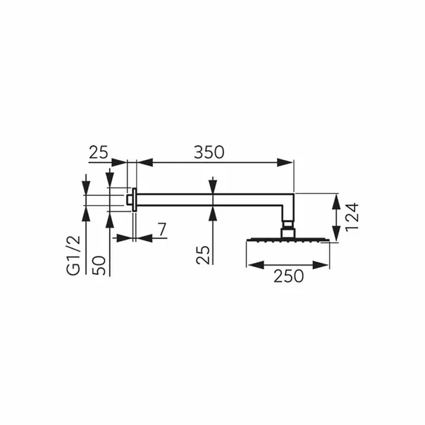 Palarie si brat de dus Ferro Slimline 250x250 mm crom lucios [2]