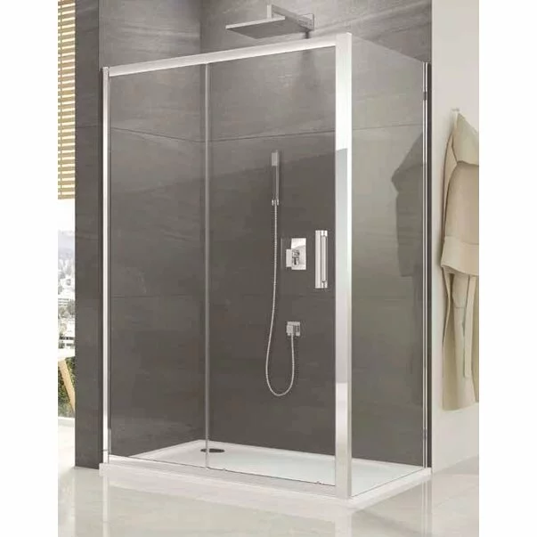 Usa de nisa culisanta cu perete fix SanSwiss Ocelia 120 cm sticla securizata 5mm anticalcar [1]