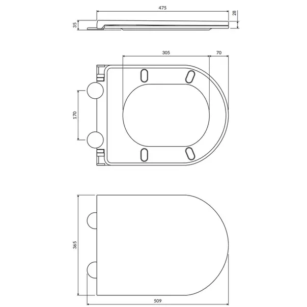 Capac WC soft-close alb mat Omnires Ottawa Comfort [2]