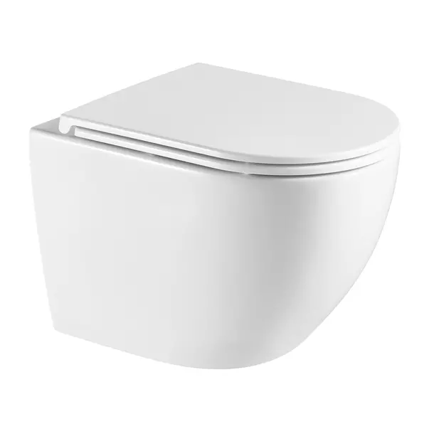 Obiecte Sanitare - Vas WC suspendat rimless cu capac soft close alb Omnires Ottawa Comfort