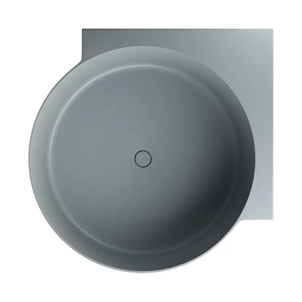 Cada pe colt asimetrica Omnires Ovo M+ compozit gri mat cenusa 120x120 cm [1]