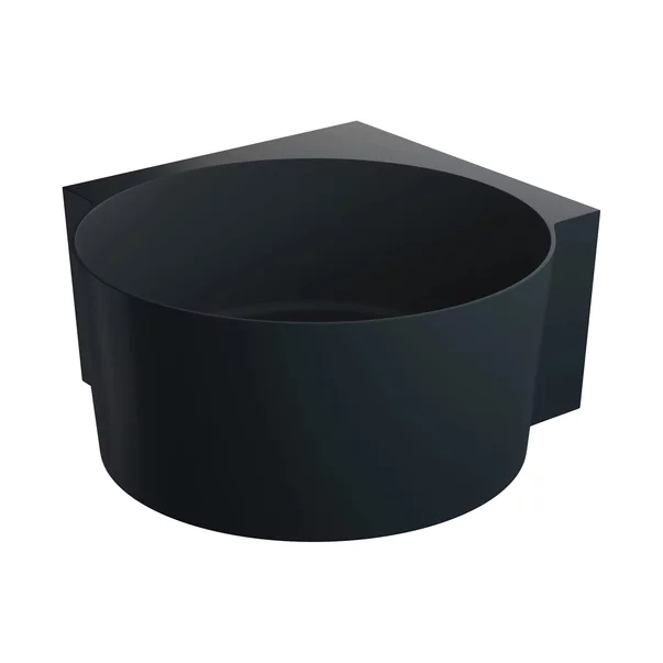 Cazi baie - Cada pe colt asimetrica Omnires Ovo M+ compozit negru lava mat 120x120 cm