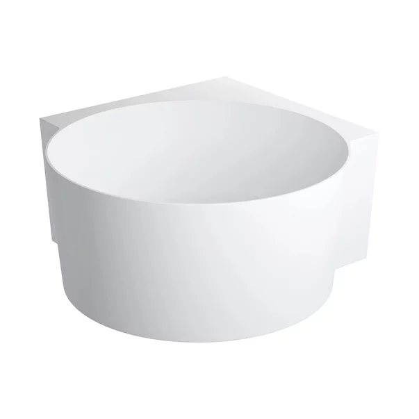 Cada pe colt asimetrica Omnires Ovo M+ compozit alb mat 120x120 cm [1]