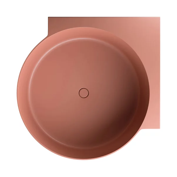 Cada pe colt asimetrica Omnires Ovo M+ compozit terracotta mat 120x120 cm [1]