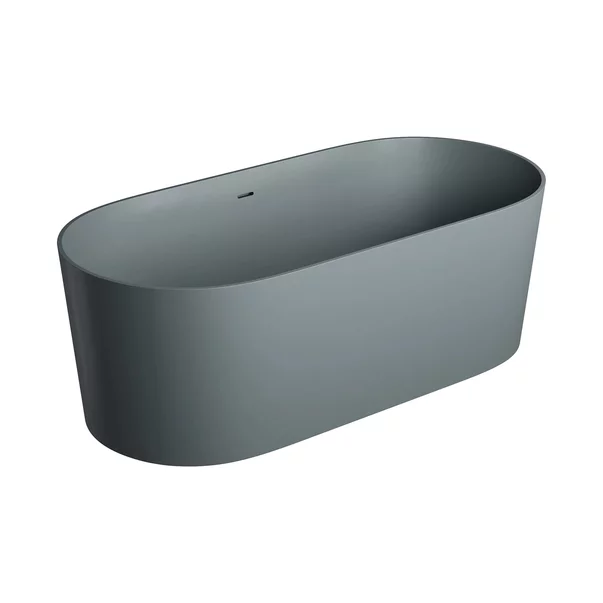 Cazi baie - Cada freestanding Omnires Ovo M+ compozit gri mat cenusa 160x75 cm