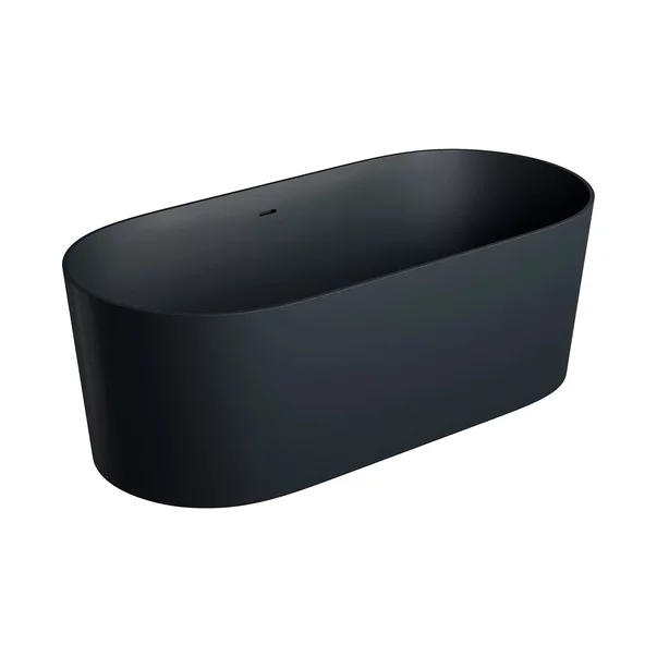 Cazi baie - Cada freestanding Omnires Ovo M+ compozit negru lava mat 160x75 cm