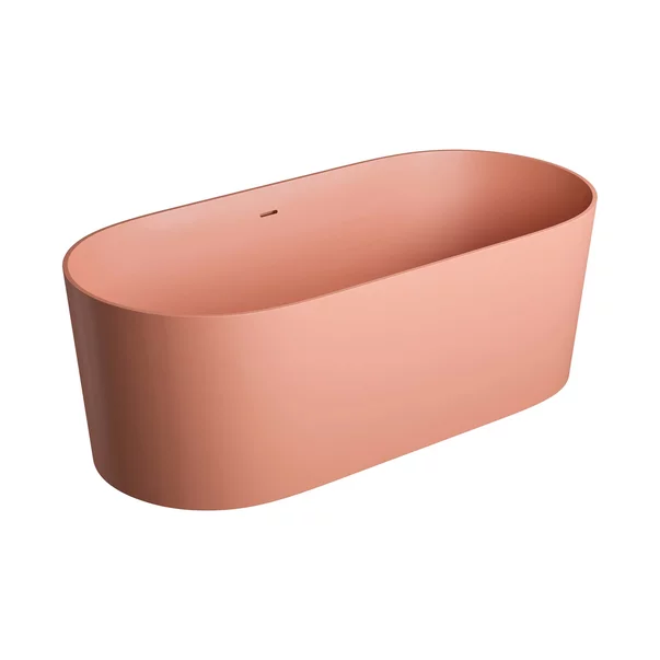 Cazi baie - Cada freestanding Omnires Ovo M+ compozit coral mat 160x75 cm