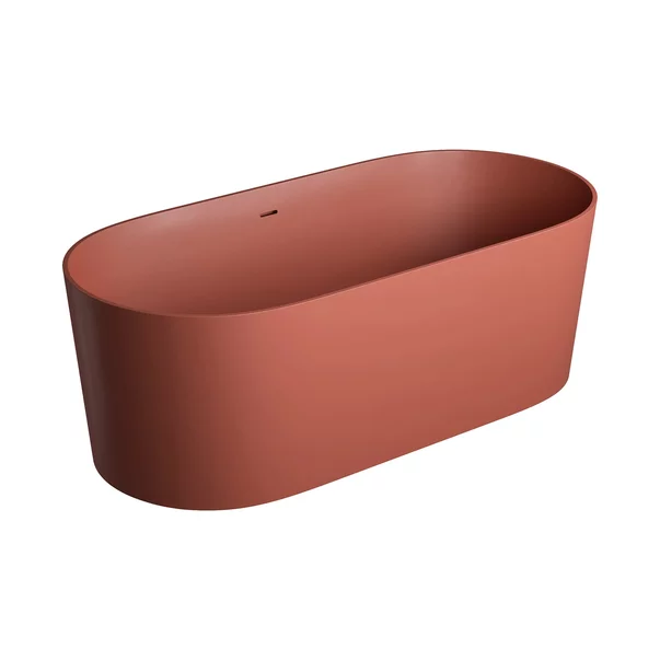 Cazi baie - Cada freestanding Omnires Ovo M+ compozit terracotta mat 160x75 cm