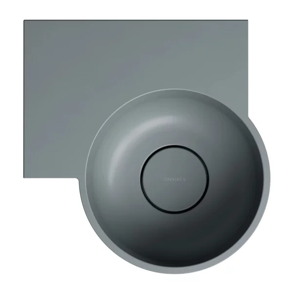 Lavoar suspendat Omnires Ovo M+ finisaj gri cenusa mat 33.5 cm stanga [3]