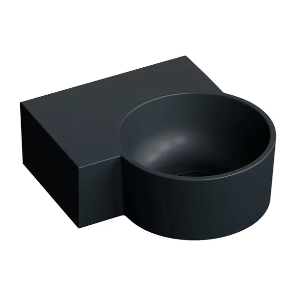Lavoare - Lavoar suspendat Omnires Ovo M+ finisaj negru lava mat 33.5 cm stanga