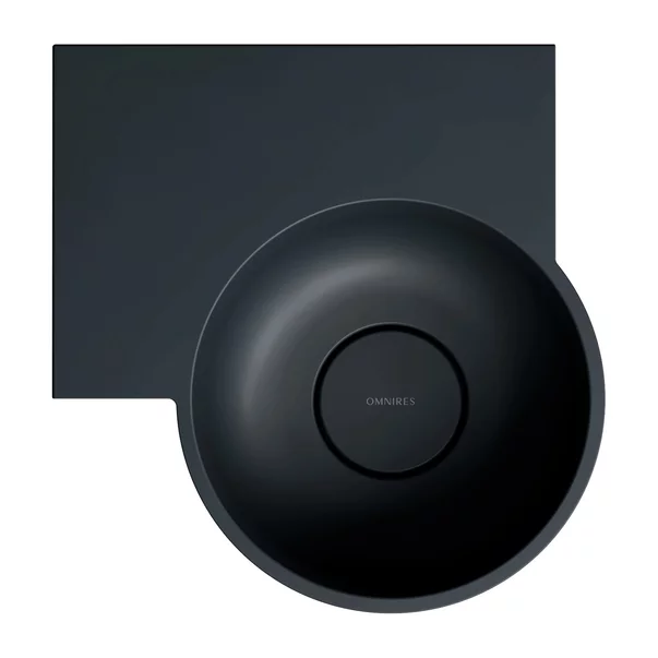 Lavoar suspendat Omnires Ovo M+ finisaj negru lava mat 33.5 cm stanga [4]