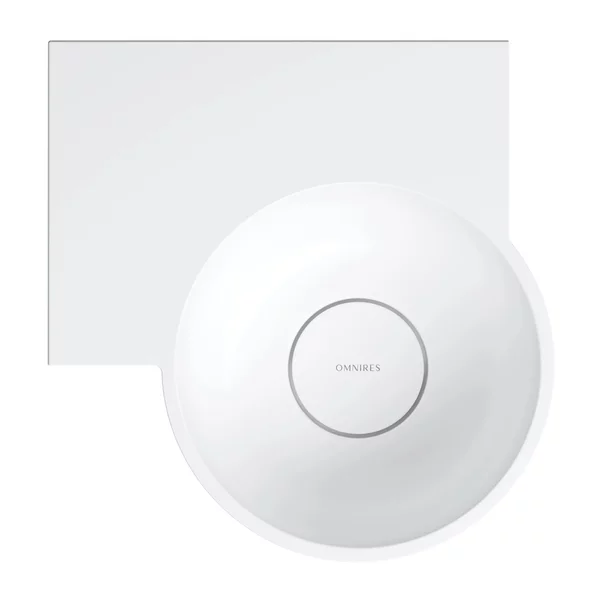 Lavoar suspendat Omnires Ovo M+ finisaj alb mat 33.5 cm stanga [3]