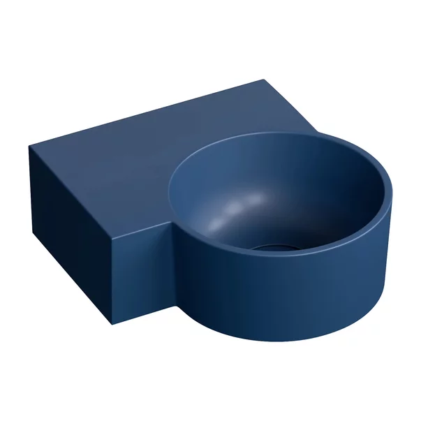Lavoare - Lavoar suspendat Omnires Ovo M+ finisaj albastru inchis mat 33.5 cm stanga