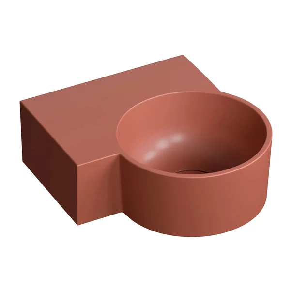 Lavoar suspendat Omnires Ovo M+ finisaj portocaliu mat 33.5 cm stanga [2]
