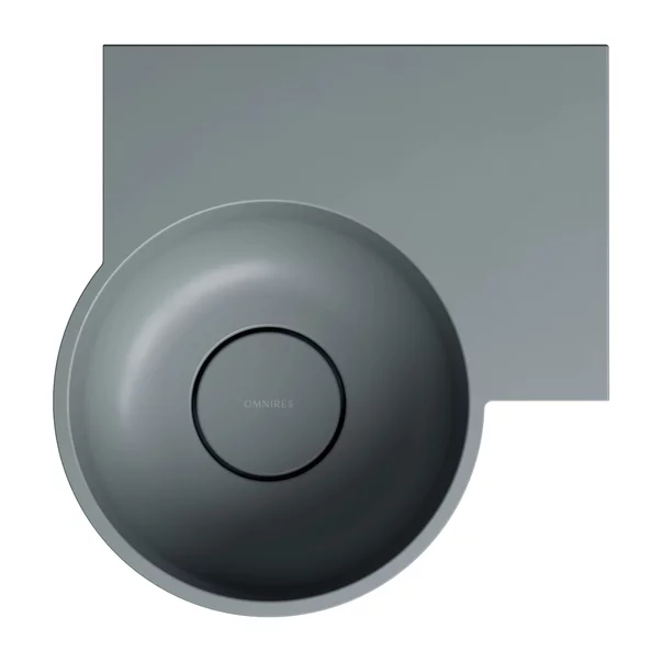 Lavoar suspendat Omnires Ovo M+ finisaj gri cenusa mat 33.5 cm dreapta [4]