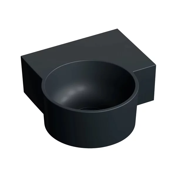 Lavoare - Lavoar suspendat Omnires Ovo M+ finisaj negru lava mat 33.5 cm dreapta