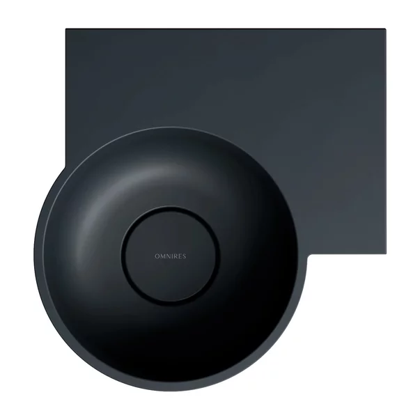 Lavoar suspendat Omnires Ovo M+ finisaj negru lava mat 33.5 cm dreapta [4]
