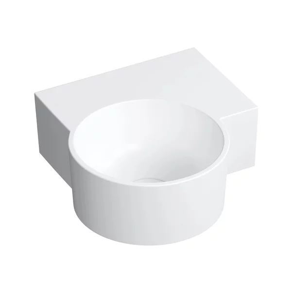 Lavoare - Lavoar suspendat Omnires Ovo M+ finisaj alb mat 33.5 cm dreapta