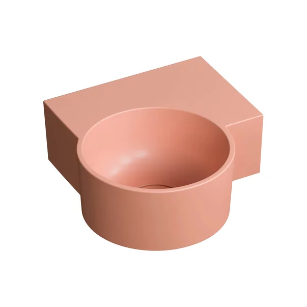 Lavoar suspendat Omnires Ovo M+ compozit coral mat 33x34 cm dreapta [1]