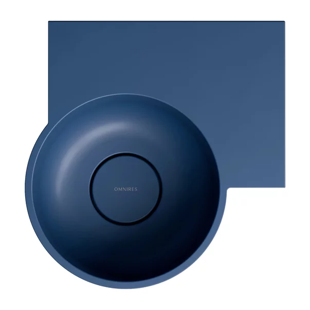 Lavoar suspendat Omnires Ovo M+ finisaj albastru inchis mat 33.5 cm dreapta [4]