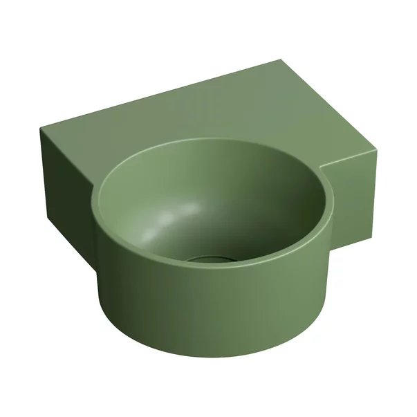 Lavoar suspendat Omnires Ovo M+ compozit verde olive mat 33x34 cm dreapta [1]