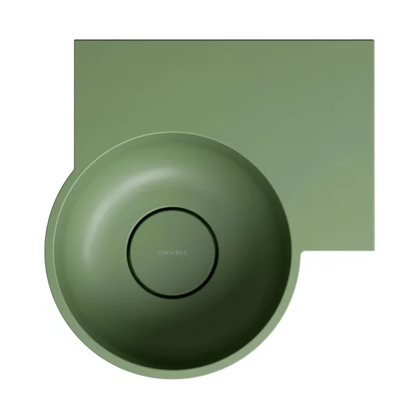 Lavoar suspendat Omnires Ovo M+ compozit verde olive mat 33x34 cm dreapta [3]