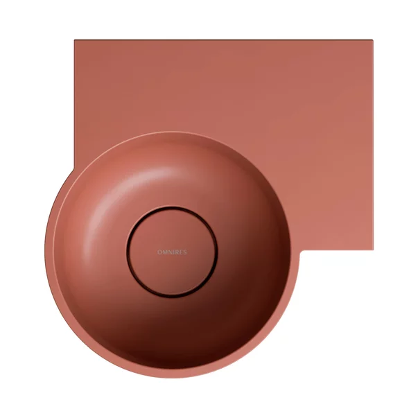 Lavoar suspendat Omnires Ovo M+ compozit terracotta mat 33x34 cm dreapta [3]