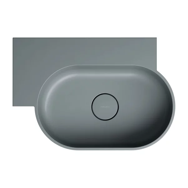 Lavoar suspendat Omnires Ovo M+ finisaj gri cenusa mat 55.5 cm stanga [2]