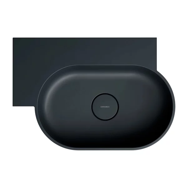 Lavoar suspendat Omnires Ovo M+ finisaj negru lava mat 55.5 cm stanga [1]