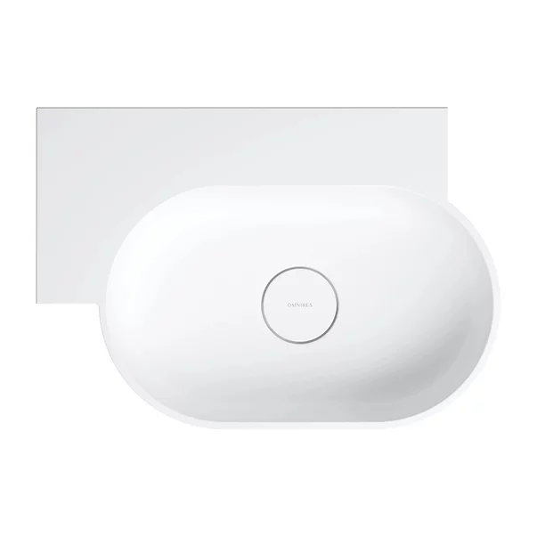 Lavoar suspendat Omnires Ovo M+ finisaj alb mat 55.5 cm stanga [4]