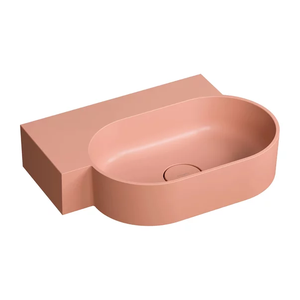 Obiecte Sanitare - Lavoar suspendat Omnires Ovo M+ finisaj coral mat 55.5 cm stanga