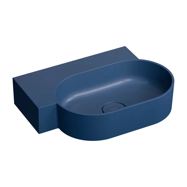 Lavoar suspendat Omnires Ovo M+ finisaj albastru inchis mat 55.5 cm stanga [1]