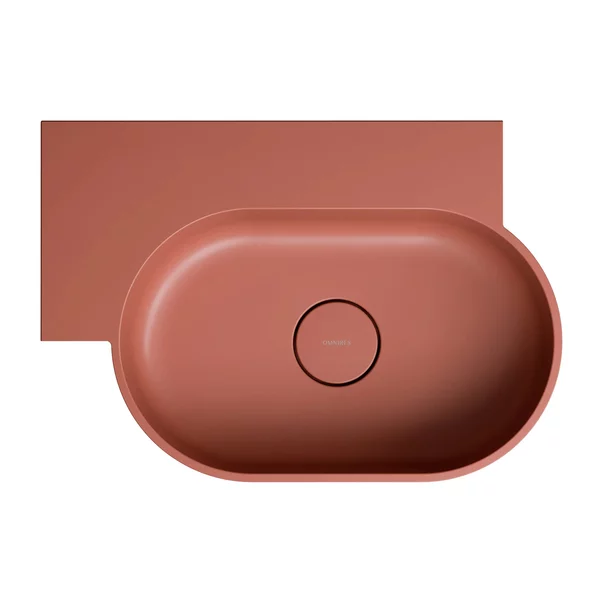 Lavoar suspendat Omnires Ovo M+ finisaj portocaliu mat 55.5 cm stanga [2]
