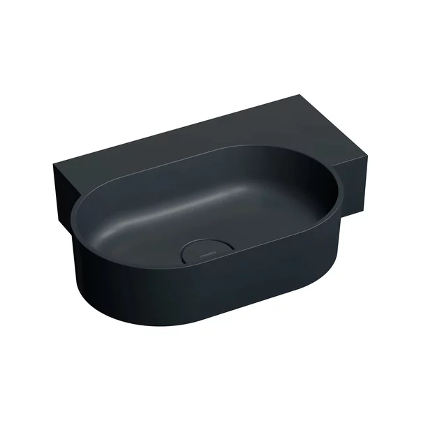 Lavoar suspendat Omnires Ovo M+ finisaj negru lava mat 55.5 cm dreapta [1]