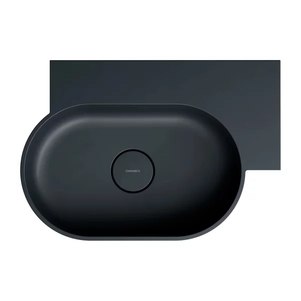 Lavoar suspendat Omnires Ovo M+ finisaj negru lava mat 55.5 cm dreapta [3]