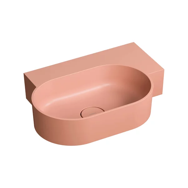 Lavoar suspendat Omnires Ovo M+ finisaj coral mat 55.5 cm dreapta [1]
