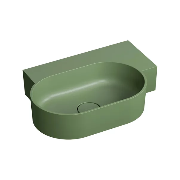 Lavoar suspendat Omnires Ovo M+ finisaj verde mat 55.5 cm dreapta [1]
