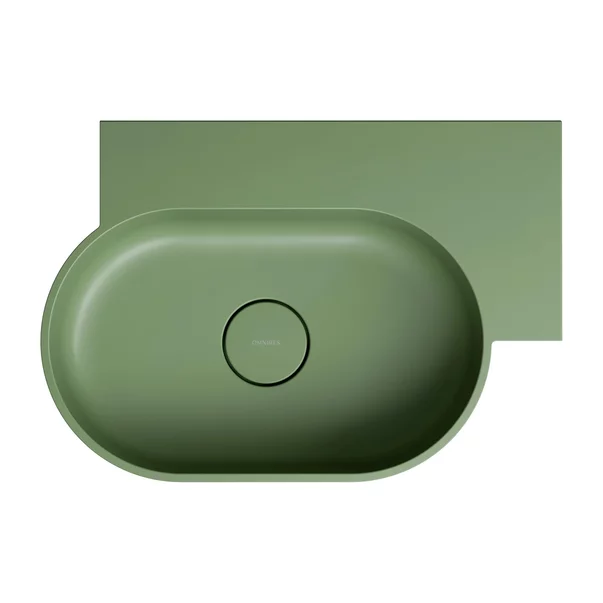 Lavoar suspendat Omnires Ovo M+ finisaj verde mat 55.5 cm dreapta [4]