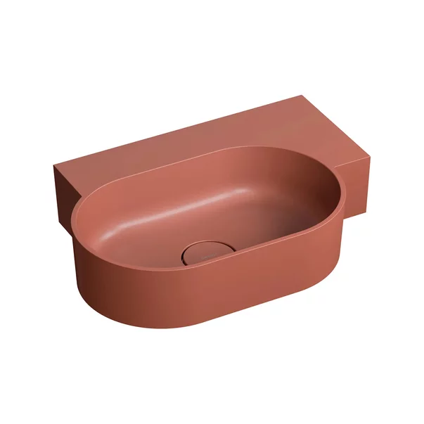 Obiecte Sanitare - Lavoar suspendat Omnires Ovo M+ finisaj portocaliu mat 55.5 cm dreapta