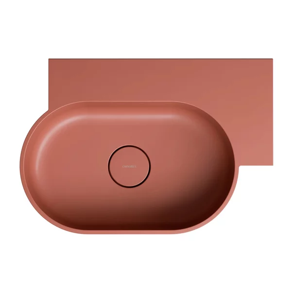 Lavoar suspendat Omnires Ovo M+ finisaj portocaliu mat 55.5 cm dreapta [2]