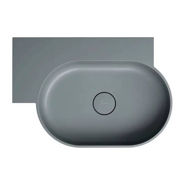 Lavoar suspendat Omnires Ovo M+ finisaj gri cenusa mat 64.5 cm stanga [2]