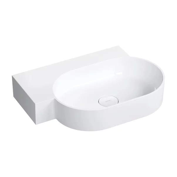 Lavoar suspendat Omnires Ovo M+ finisaj alb lucios 64.5 cm stanga [1]