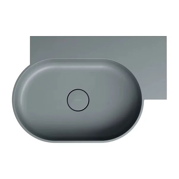 Lavoar suspendat Omnires Ovo M+ finisaj gri cenusa mat 64.5 cm dreapta [2]