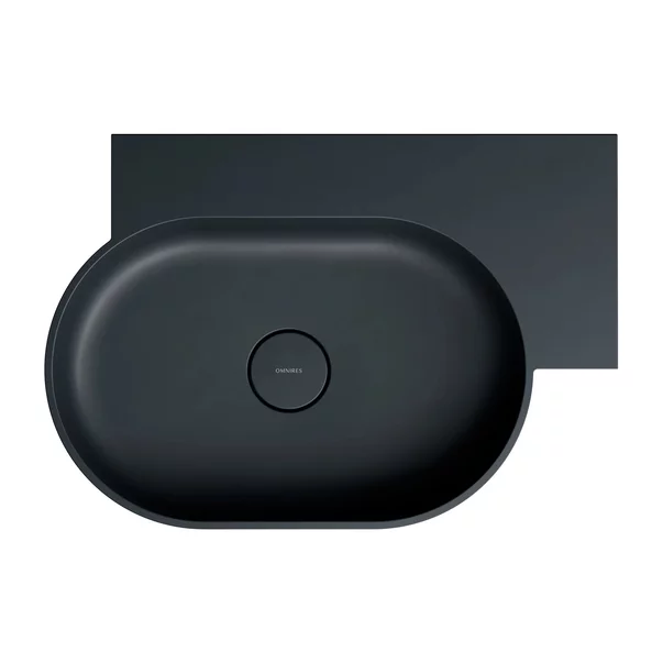 Lavoar suspendat Omnires Ovo M+ finisaj negru lava mat 64.5 cm dreapta [2]