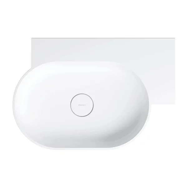 Lavoar suspendat Omnires Ovo M+ finisaj alb mat 64.5 cm dreapta [1]