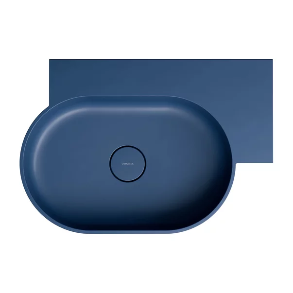 Lavoar suspendat Omnires Ovo M+ finisaj albastru inchis mat 64.5 cm dreapta [2]
